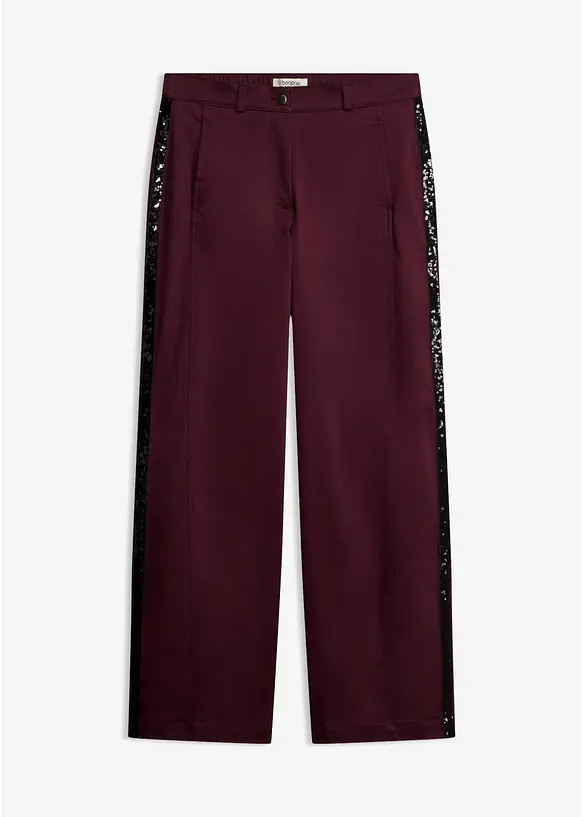 Baumwoll-Stretchhose mit Galonstreifen in rot von vorne - bonprix