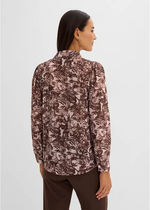 Chiffonbluse in rosa von hinten (im Anschnitt) - bonprix