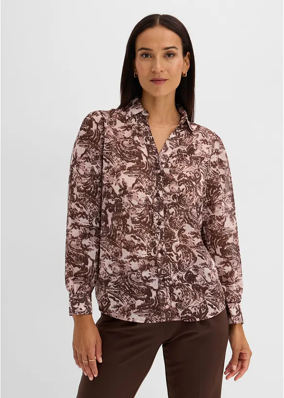 Chiffonbluse in rosa von vorne (im Anschnitt) - bonprix