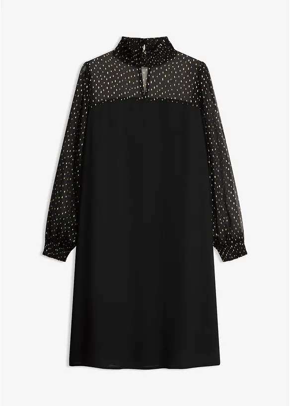 Tunika-Kleid in A-Linie in schwarz von vorne - bonprix