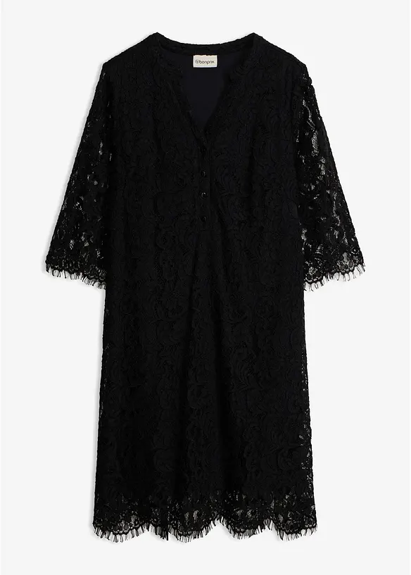 Spitzenkleid in schwarz von vorne - bonprix