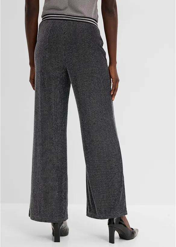Jersey-Hose mit Glitzerstreifen in schwarz von hinten - bonprix Jersey-Hose mit Glitzerstreifen in schwarz von hinten - bonprix