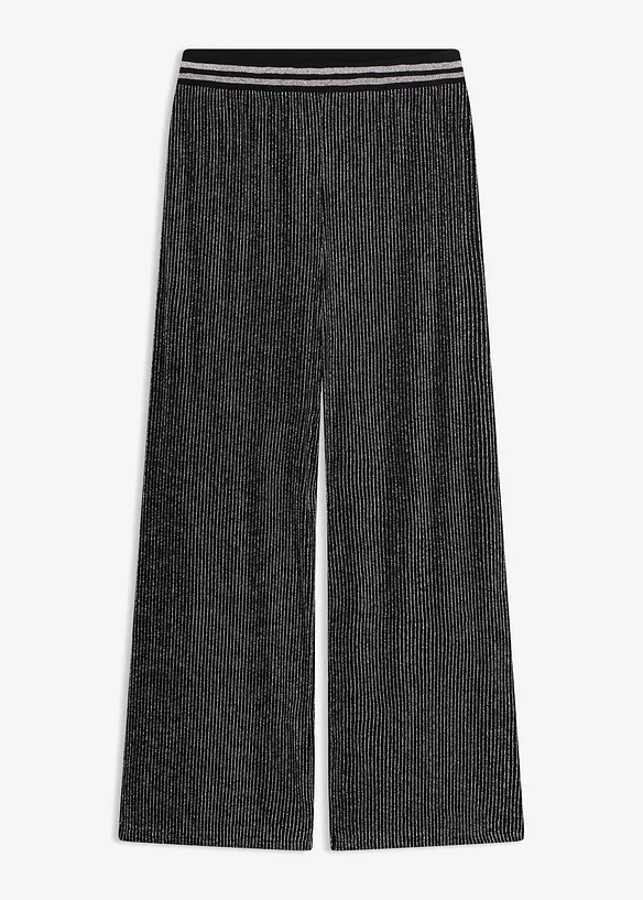 Jersey-Hose mit Glitzerstreifen in schwarz von vorne - bonprix Jersey-Hose mit Glitzerstreifen in schwarz von vorne - bonprix
