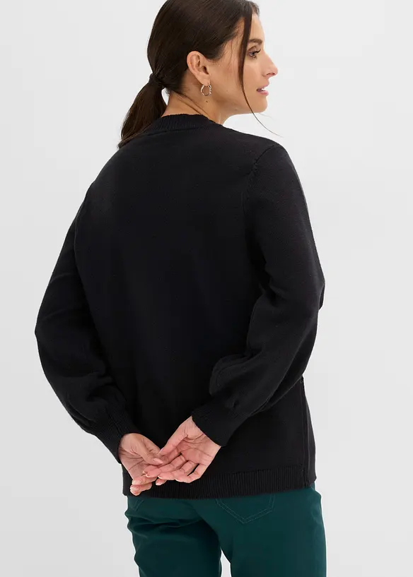 Pullover mit Pailletten in schwarz von hinten (im Anschnitt) - bonprix