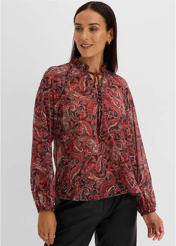 Tunika mit Paisley-Druck in schwarz von vorne (im Anschnitt) - bonprix