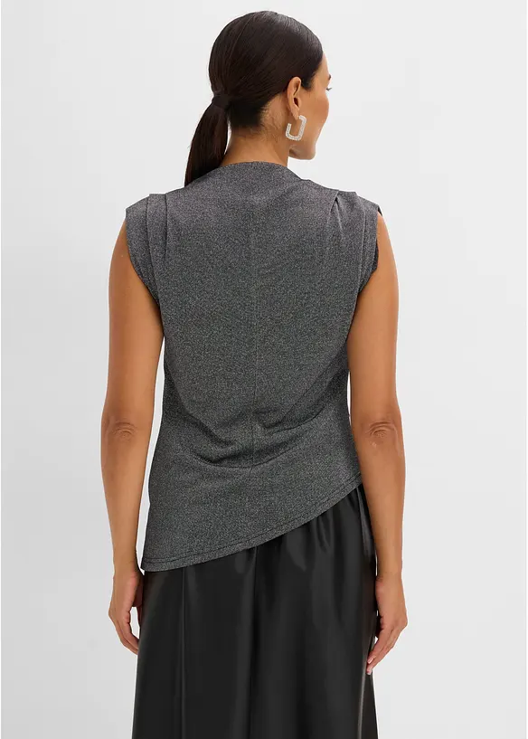 Shirt mit Zipfelsaum und Glitzer in schwarz von hinten (im Anschnitt) - bonprix