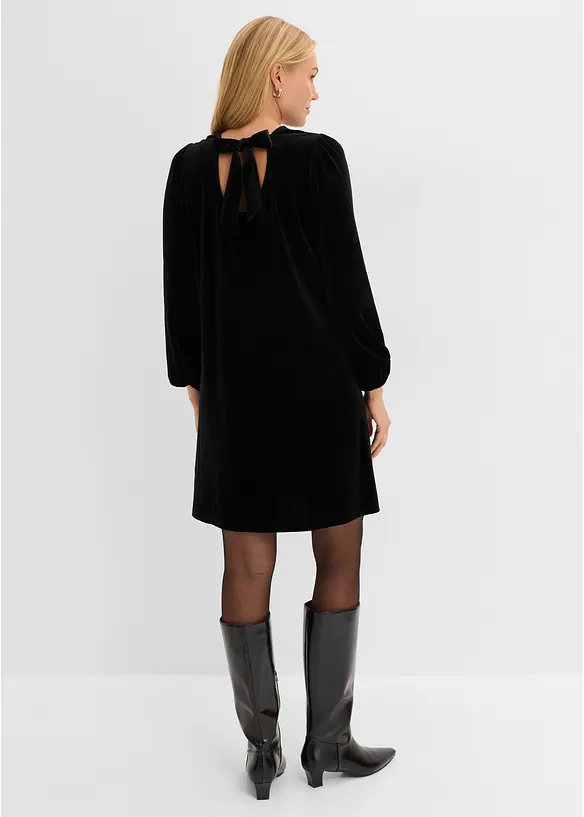 Minikleid aus Samt in schwarz von hinten (Totalaufnahme) - bonprix Minikleid aus Samt in schwarz von hinten (Totalaufnahme) - bonprix