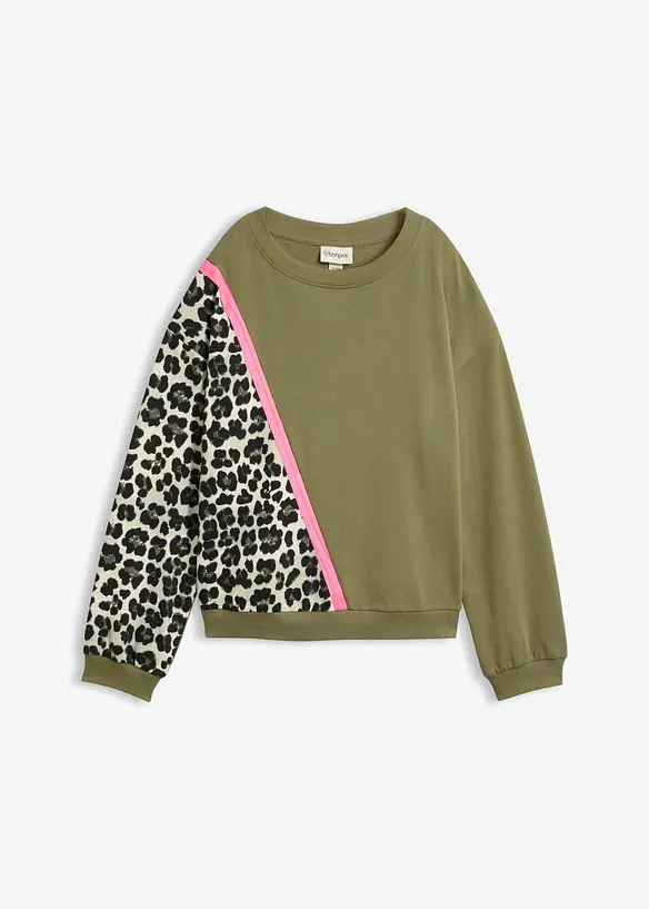 Sweatshirt aus weichem Baumwoll-Mix in grün von vorne - bonprix Sweatshirt aus weichem Baumwoll-Mix in grün von vorne - bonprix