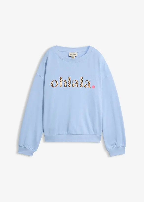 Sweatshirt aus weichem Baumwoll-Mix in blau von vorne - bonprix Sweatshirt aus weichem Baumwoll-Mix in blau von vorne - bonprix