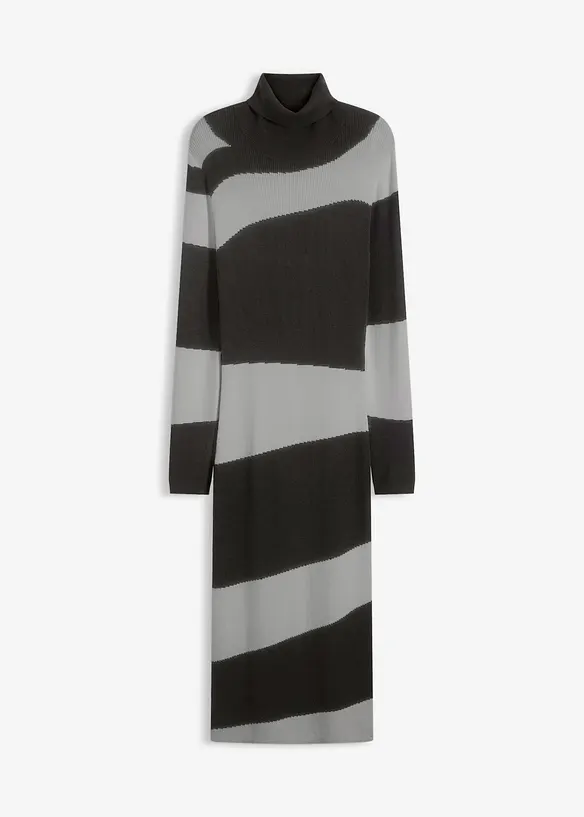 Strickkleid aus feinem Viskose-Mix in grau von vorne - bonprix Strickkleid aus feinem Viskose-Mix in grau von vorne - bonprix