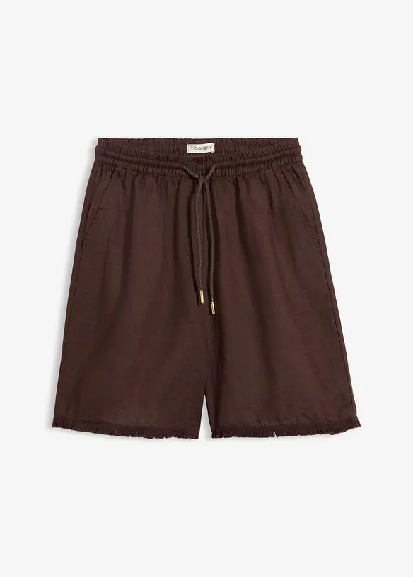 Bermuda aus reinem Leinen in braun von vorne - bonprix Bermuda aus reinem Leinen in braun von vorne - bonprix