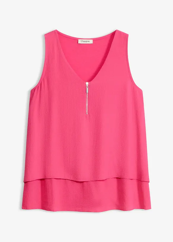Top mit Zipper in pink von vorne - bonprix Top mit Zipper in pink von vorne - bonprix