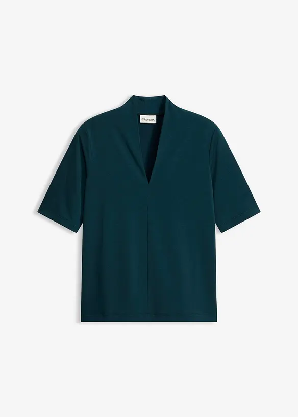 Shirt mit Kelchkragen in grün von vorne - bonprix Shirt mit Kelchkragen in grün von vorne - bonprix