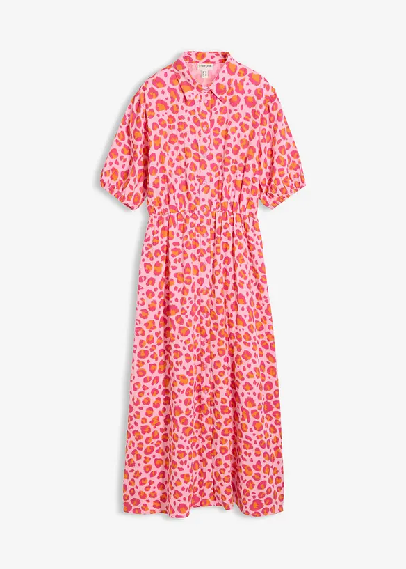 Musselin-Blusenkleid aus reiner Baumwolle in rosa von vorne - bonprix Musselin-Blusenkleid aus reiner Baumwolle in rosa von vorne - bonprix