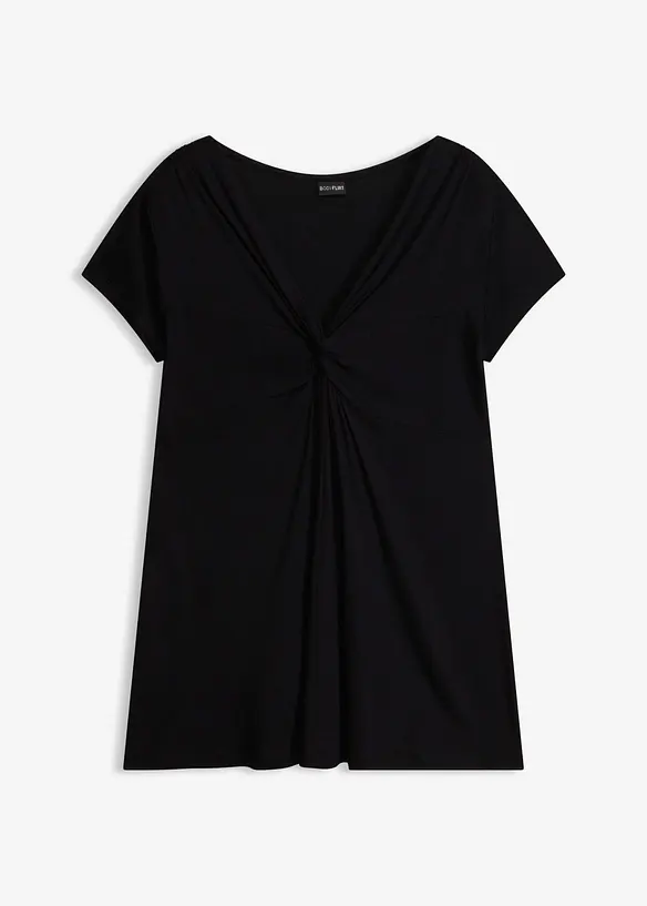 Shirt aus softem Viskose-Mix in schwarz von vorne - bonprix