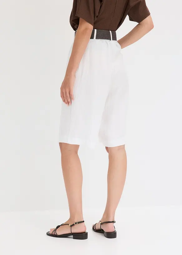 Bermuda-Shorts mit Gürtel (2-tlg. Set) in weiß von hinten - bonprix Bermuda-Shorts mit Gürtel (2-tlg. Set) in weiß von hinten - bonprix