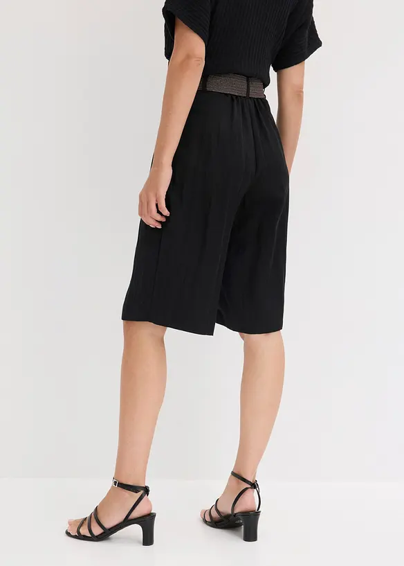 Bermuda-Shorts mit Gürtel (2-tlg. Set) in schwarz von hinten - bonprix Bermuda-Shorts mit Gürtel (2-tlg. Set) in schwarz von hinten - bonprix