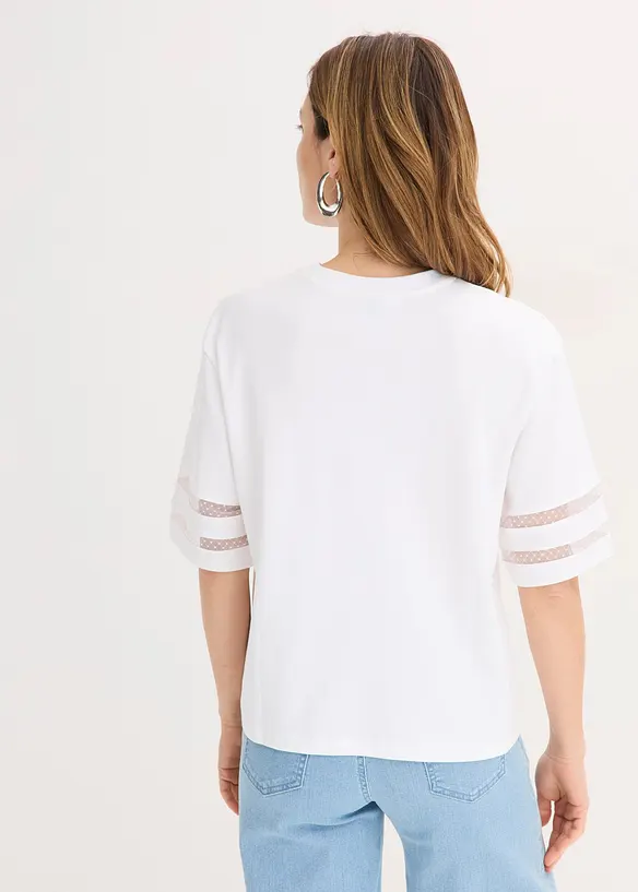 Shirt aus fester Bio-Baumwolle in weiß von hinten (im Anschnitt) - bonprix
