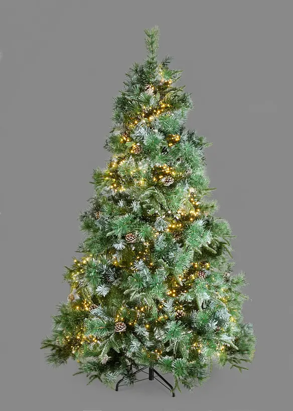 LED-Weihnachtsbaum mit Kunstschnee in grün von vorne - bonprix