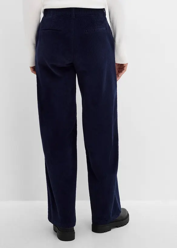 Cordhose aus elastischem Baumwoll-Mix in blau von hinten - bonprix Cordhose aus elastischem Baumwoll-Mix in blau von hinten - bonprix
