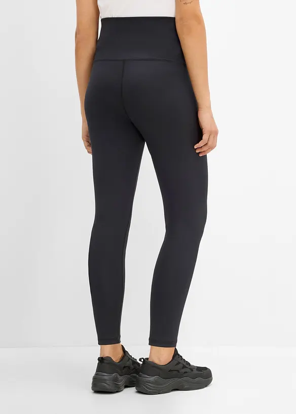 Schlichte Umstandsleggings aus Funktionsmaterial in schwarz von hinten - bonprix