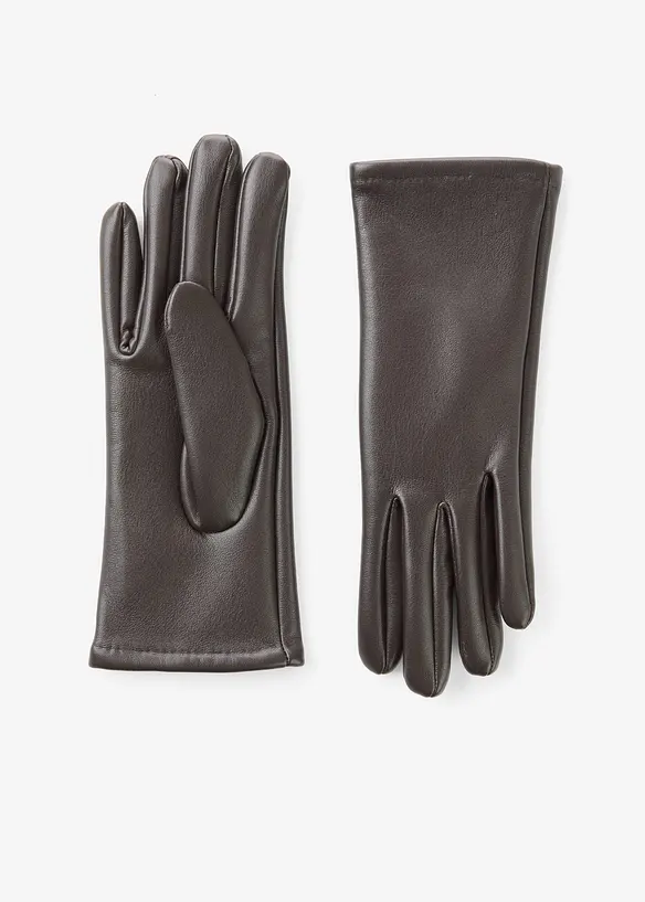 beschichtete Handschuhe in braun von vorne - bonprix