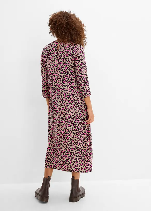 Midikleid aus fließender Viskose in braun von hinten (Totalaufnahme) - bonprix Midikleid aus fließender Viskose in braun von hinten (Totalaufnahme) - bonprix
