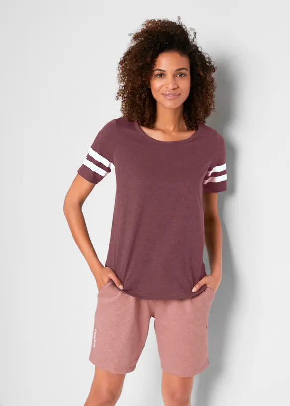 Leichtes Sport-Shirt (2er Pack) in grau von vorne (im Anschnitt) - bonprix