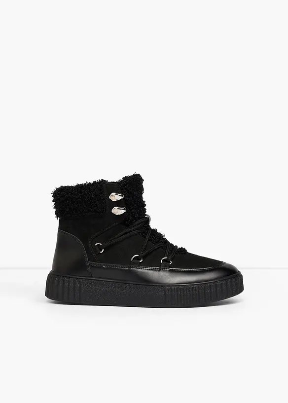 Gefütterte Schnürboots in schwarz - bonprix