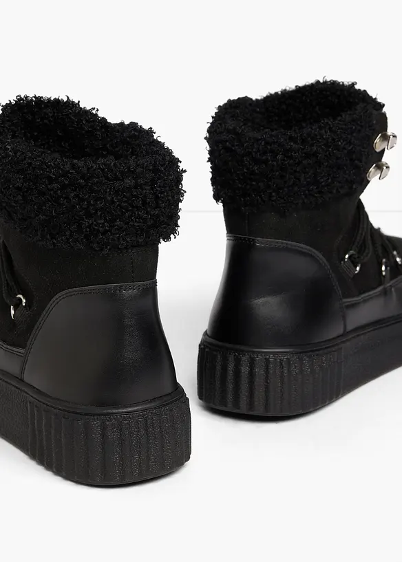 Gefütterte Schnürboots in schwarz - bonprix