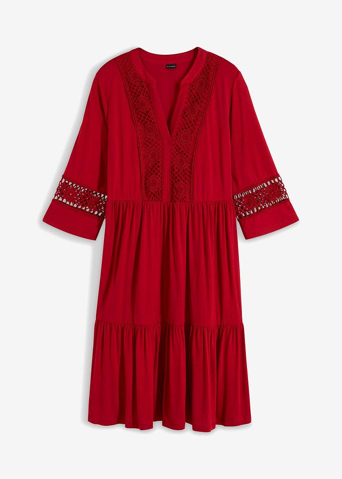 Kleid aus Spitze mit Raffungen