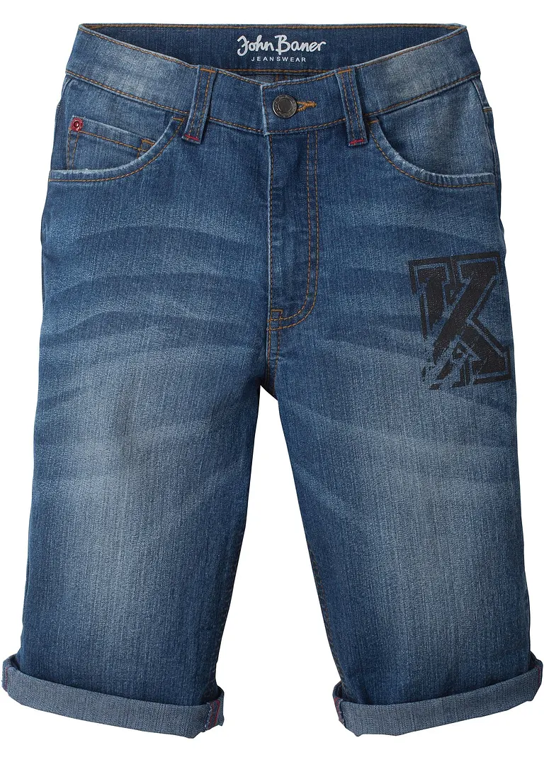 Stretch-Bermuda, Slim Fit in blau von vorne - bonprix