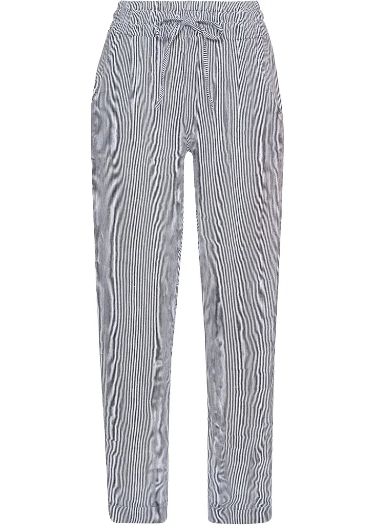 Leinenhose mit Tencel Lyocell in blau von vorne - bonprix