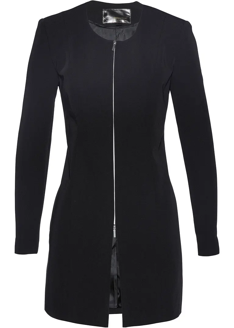 Longblazer in schwarz von vorne - bonprix
