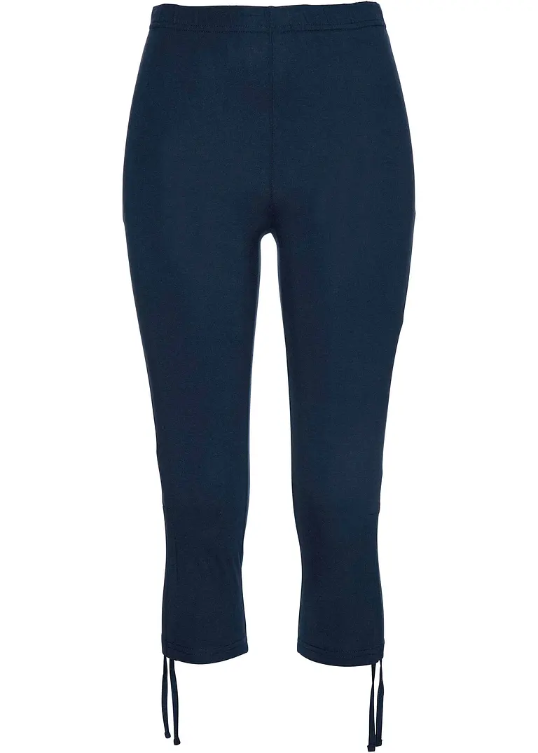 Capri-Leggings aus Bio-Baumwolle in blau von vorne - bonprix