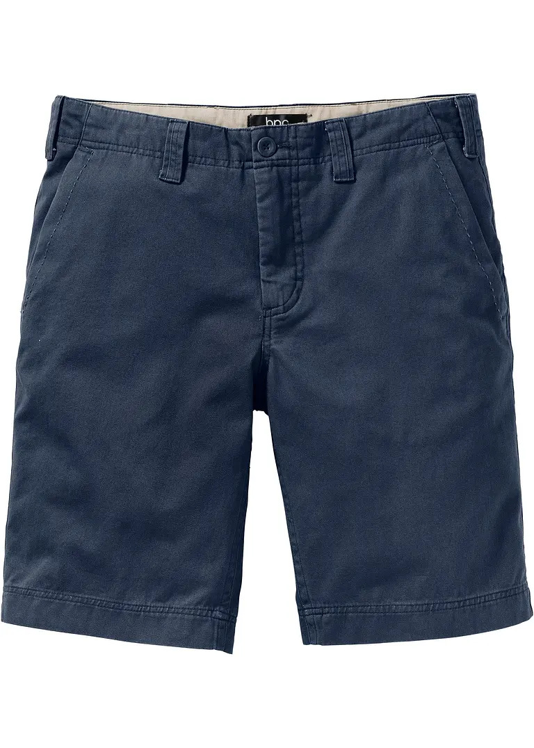 Chino-Bermuda aus reiner Baumwolle, Regular Fit in blau von vorne - bonprix