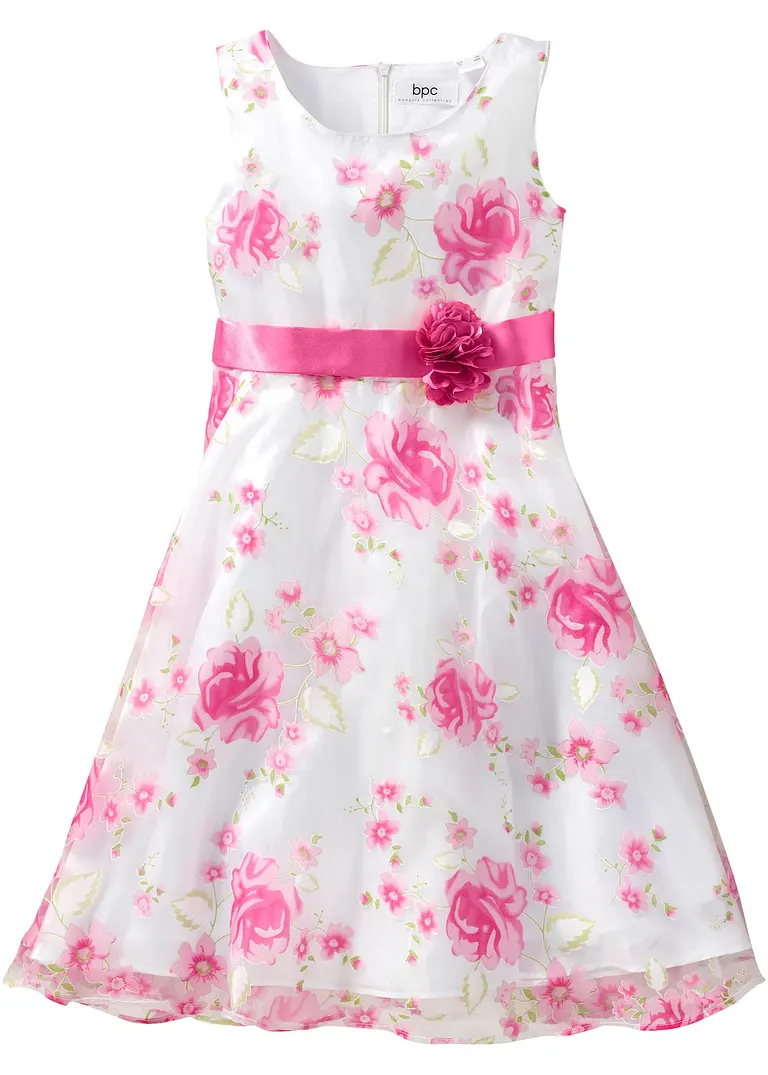 Midikleid in weiß von vorne - bonprix