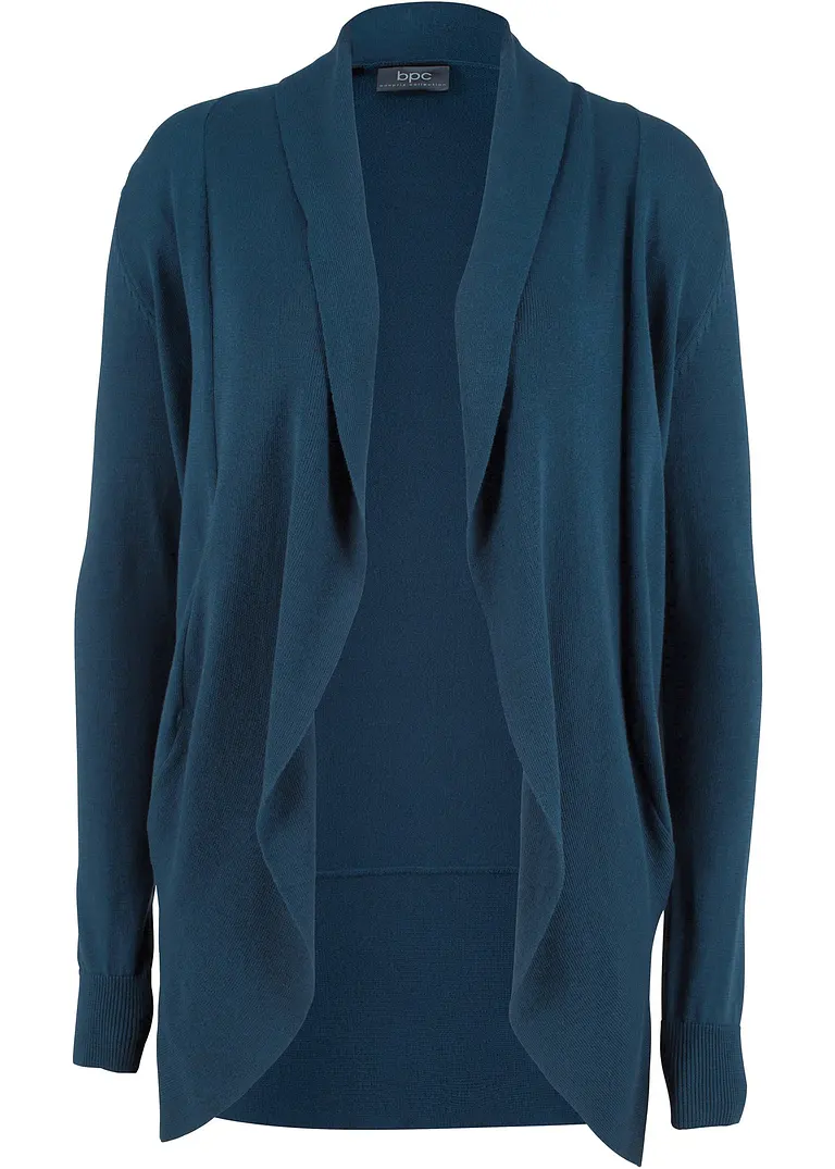 Feinstrickjacke in blau von vorne - bonprix