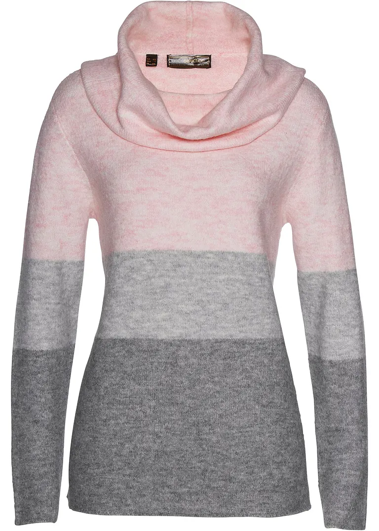 Rollkragenpullover in rosa von vorne - bonprix