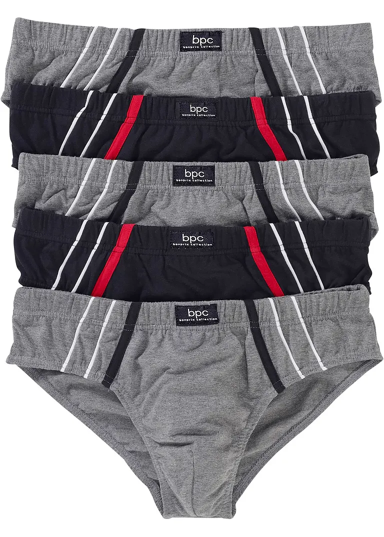Maxislip (5er Pack) in grau von vorne - bonprix