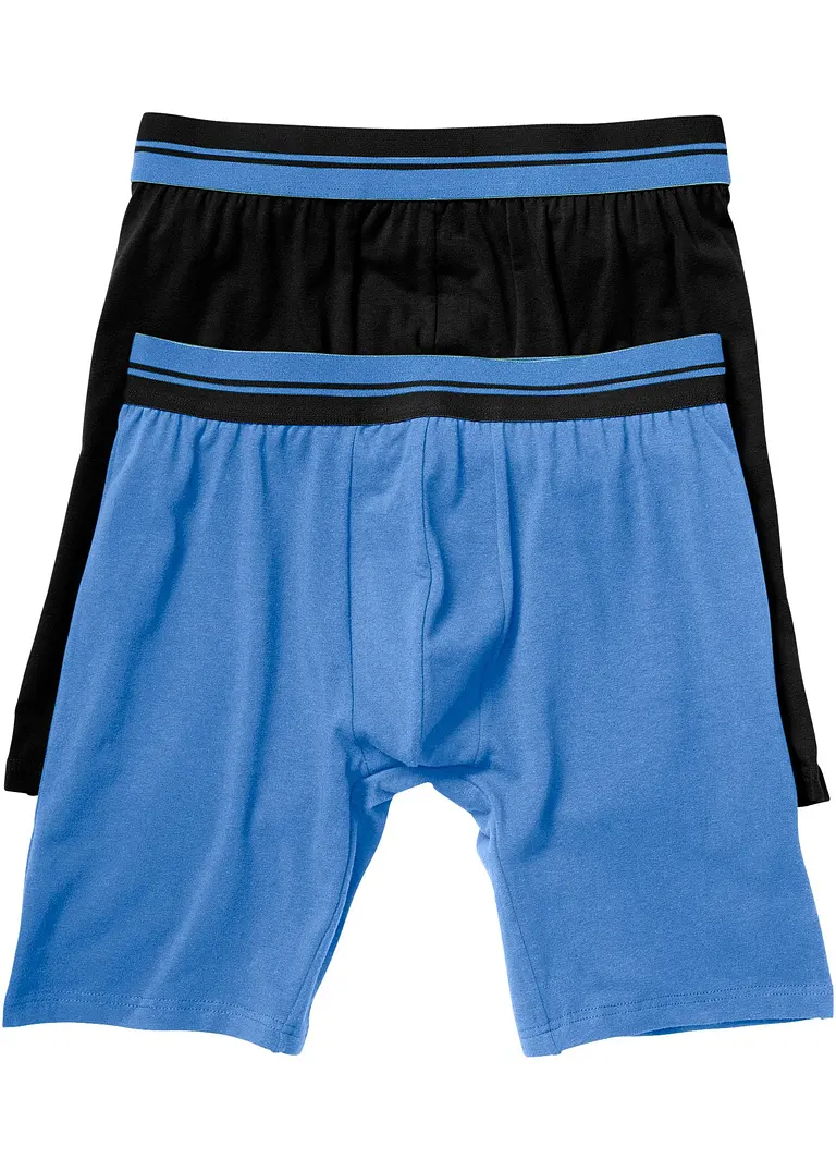 Lange Boxershorts eng (2er Pack) in schwarz - bonprix