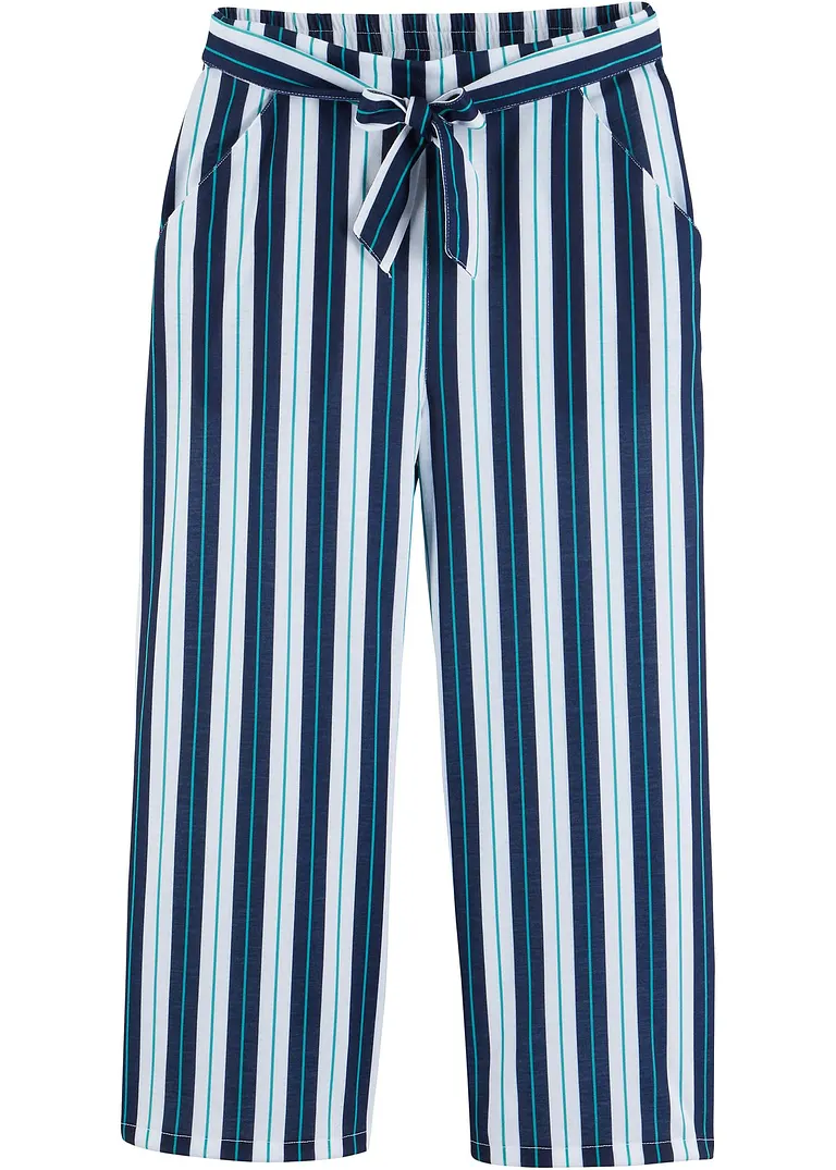 Palazzo-Hose mit elastischem Bund in blau von vorne - bonprix