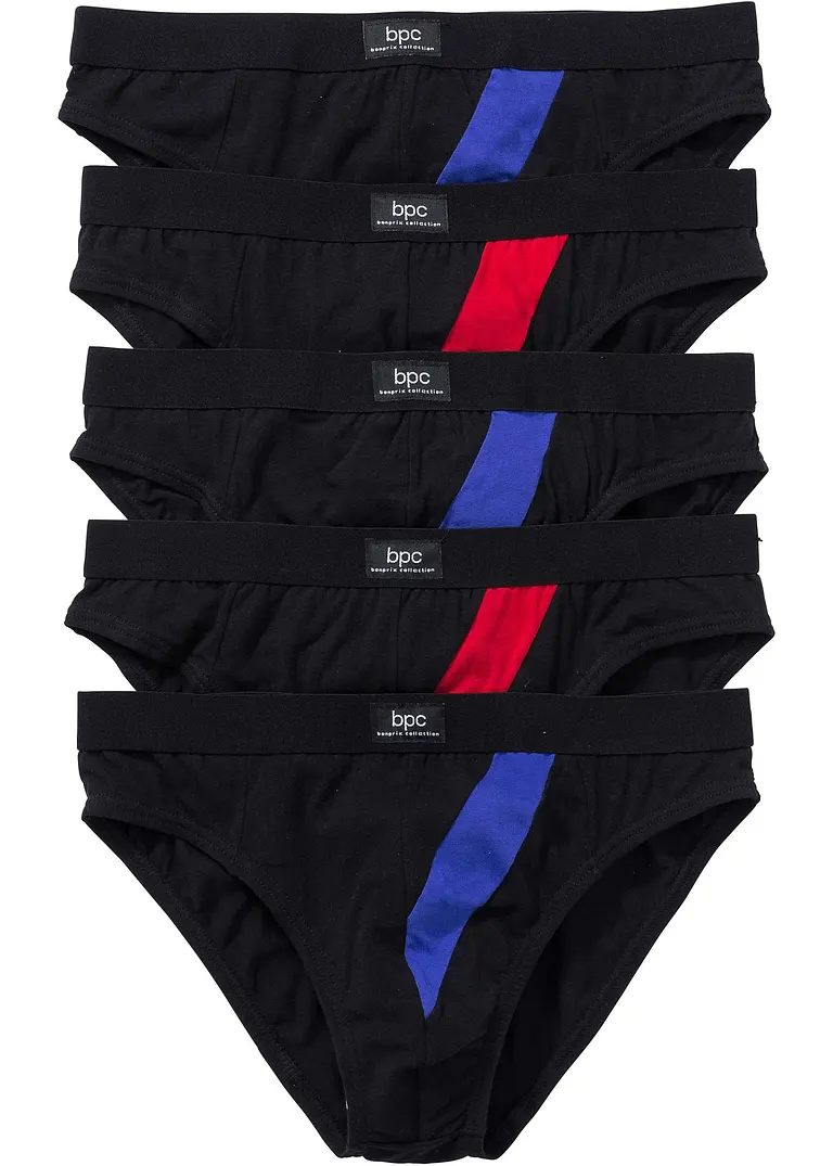 Slip (5er Pack) in schwarz von vorne - bonprix