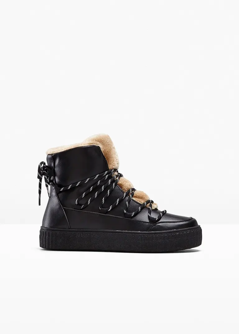 High top Plateau Sneaker in schwarz - bonprix