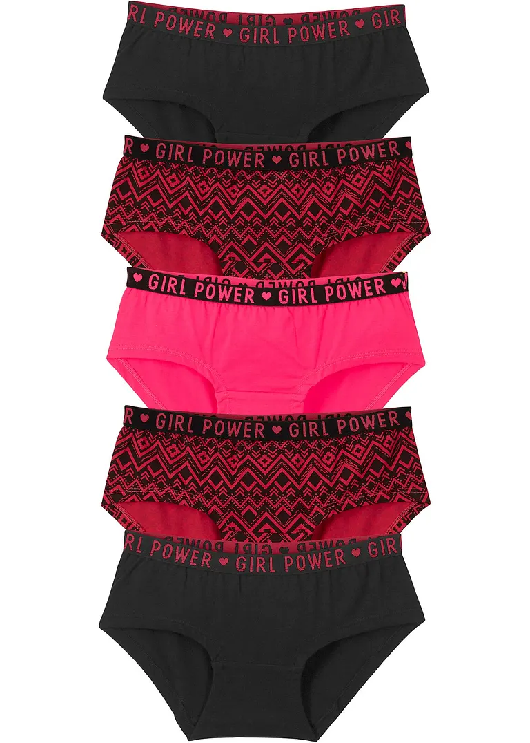 Hipster mit weicher Baumwolle (5er-Pack) in pink von vorne - bonprix