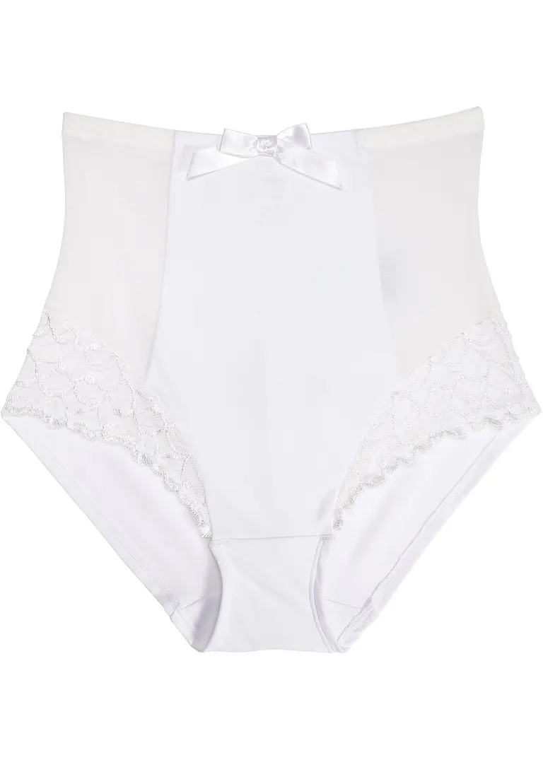 Geschmückte Shape Panty mit mittlerer Formkraft in weiß von vorne - bonprix