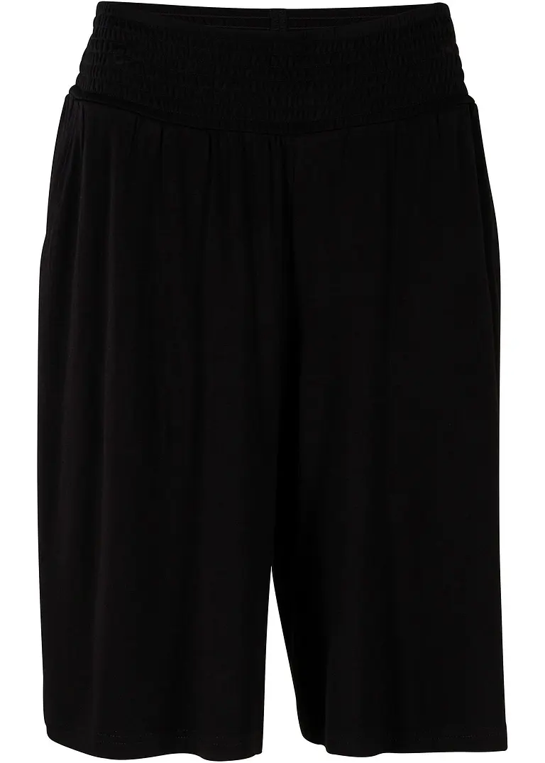 Jersey-Bermuda aus Viskose-Mix in schwarz von vorne - bonprix