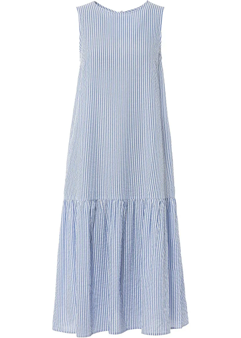 Midikleid in A-Linie in blau von vorne - bonprix