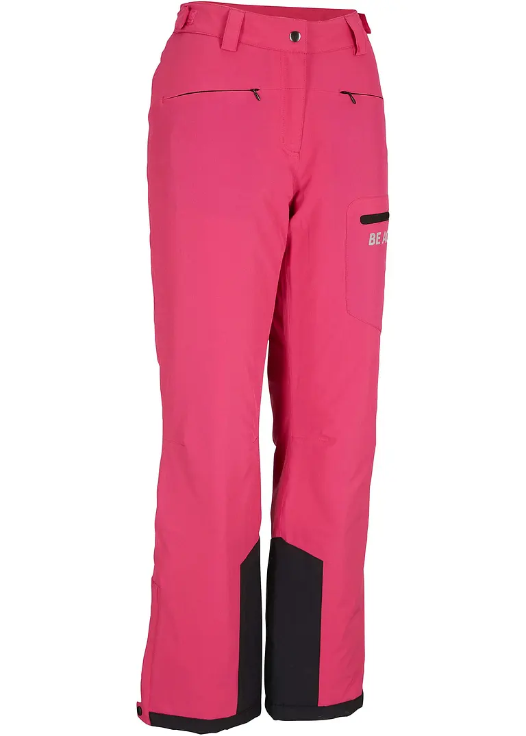 Ski Funktions-Thermohose mit Schneefang, wasserdicht, Straight in pink von vorne - bonprix