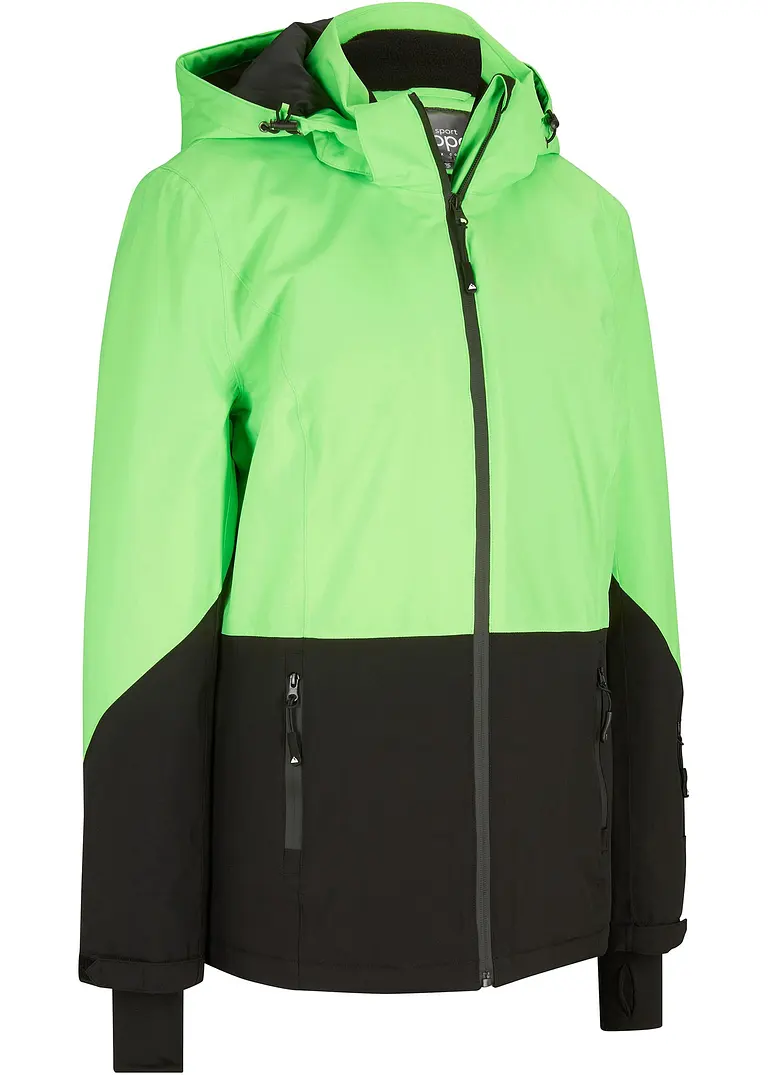 wasserdichte Ski Funktions-Jacke in grün von vorne - bonprix